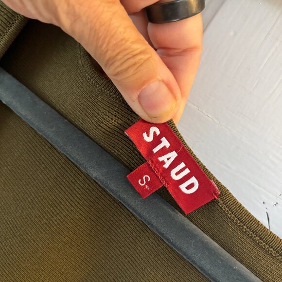 STAUD Olive Green Mini Dress - Picture 10 of 10